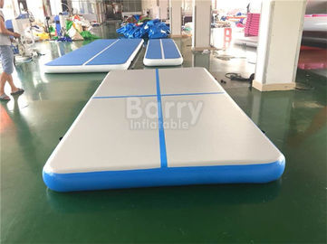 Blue Inflatable Air Track Gymnastics Mat , Double Wall Fabric Air Trak Mat For Gym