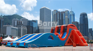 Custom Made Giant Inflatable Drop Kick Water Slide For Adults / Teenagers