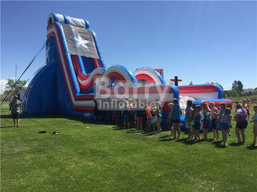 Digital Printing Giant Inflatable Slide , Free Fall Drop Kick Inflatable Dropkick Water Slide