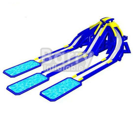 Commercial Three Lanes Giant Inflatable Slide With Pool For Adult Size