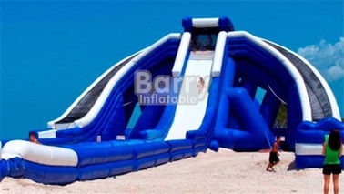 Funny High Altitude Games Giant Inflatable Slide / PVC Dry Water Slide For Children