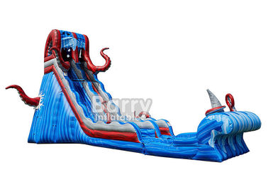 0.55mm PVC Tarpaulin 25 FT Ocean Battle Slide , Inflatable Adults Water Slide For Backyard