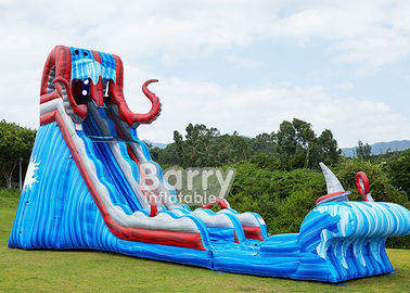 0.55mm PVC Tarpaulin 25 FT Ocean Battle Slide , Inflatable Adults Water Slide For Backyard