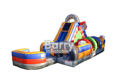 Commercial Inflatable Obstacle Course For Kids / 30 FT Racing Wet Day Obstacle Course