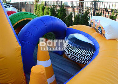 Commercial Inflatable Obstacle Course For Kids / 30 FT Racing Wet Day Obstacle Course