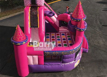 Commercial Princess Kid Zone Wet Or Dry Combo / Inflatable Bouncer House Slide Combo