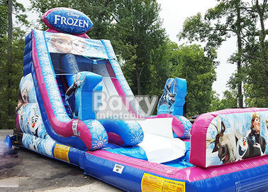 0.55mm PVC Frozen Inflatable Water Slide With Pool / Giant Amusement Water Park Game