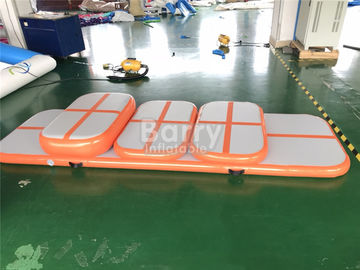 Eco - Friendly Children Orange Tumbling Mat Inflatable Air Track Training Set For Gym