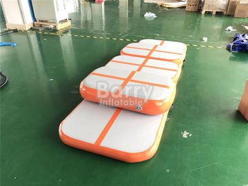 Eco - Friendly Children Orange Tumbling Mat Inflatable Air Track Training Set For Gym