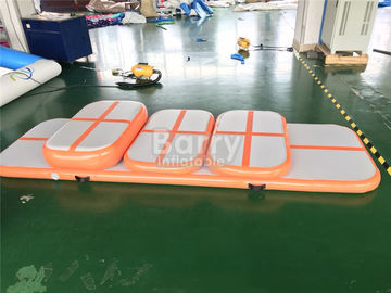 Eco - Friendly Children Orange Tumbling Mat Inflatable Air Track Training Set For Gym