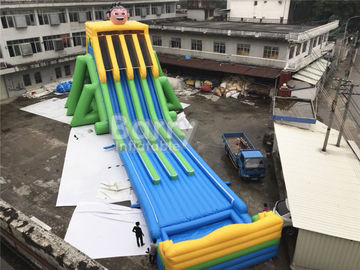 Commercial Grade 4 Lanes Wet Giant Inflatable Water Slide For Big Event