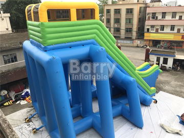 Outdoor Giant Inflatable Water Slide For Event , Tall Drop Kick Water Slide With Platform