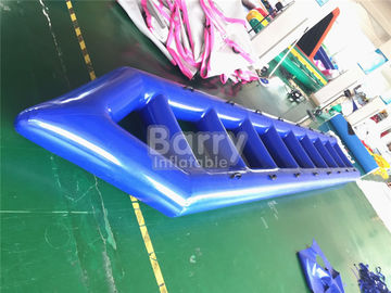 PVC Water Park Blue Crazy Inflatable Water Flying Boat Enviromental Protection