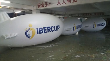 6m Long Helium Inflatable Blimp White For Advertising Promotion Fire Resistance