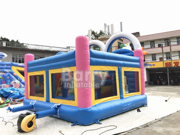 0.55mm PVC Commercial Inflatable Bouncer , Elephant Space Moonwalk For Home