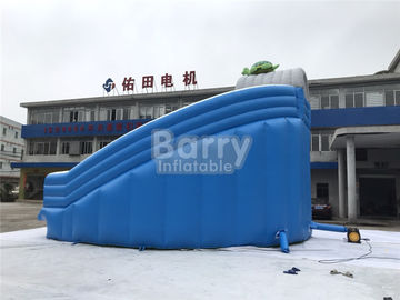 Cool Splash Fun Inflatable Pool Slide , Realistic Shape Tortoise Water Slide For Inground Pools