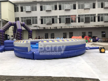 Purple Or Custom Made Inflatable Meltdown Rotating Game , Inflatable Last Man Standing Game