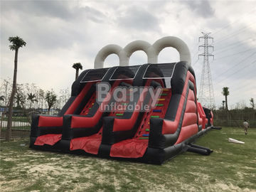 Red Great Commercial Obstacle Course Bounce House  , Inflatable Rush Extreme Obstacle