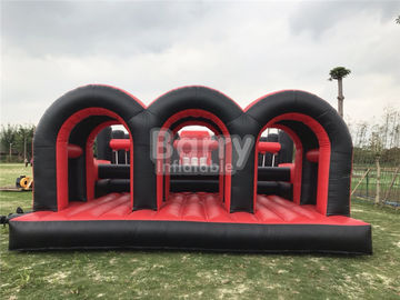 Red Great Commercial Obstacle Course Bounce House  , Inflatable Rush Extreme Obstacle