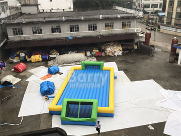 Door Close To Door Outdoor Inflatable Soap Football Arena , Inflatable Water Football Pitch With Bottom