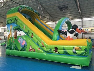 Cartoon Minion Theme Inflatable Floating Water Slide 7*4*5m Water Park Slide For Kids
