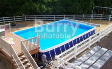 Outdoor Durable 0.9mm PVC Tarpaulin Metal Frame Swimming Pool For Water Park