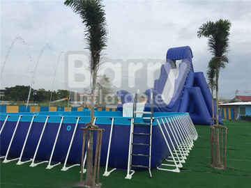 Outdoor Durable 0.9mm PVC Tarpaulin Metal Frame Swimming Pool For Water Park