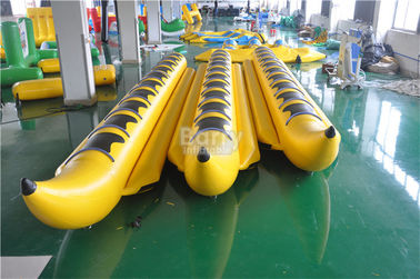 Yellow Inflatable Banana Boat PVC Tarpaulin Water Toys For Water Park