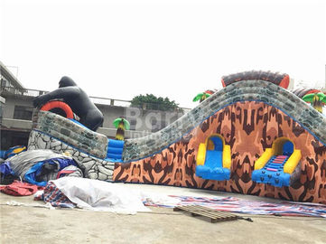 PVC Tarpaulin Giant Outdoor Inflatable Water Park With 3 Slide / Inflatable Playground Water Park