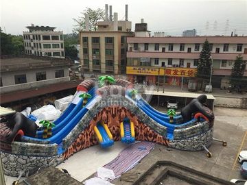 PVC Tarpaulin Giant Outdoor Inflatable Water Park With 3 Slide / Inflatable Playground Water Park