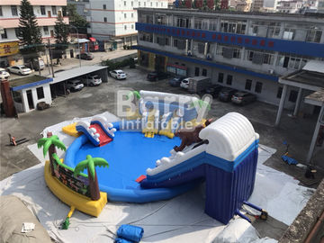 Custom PVC Aquapark Inflatable Water Park With Pool And Slide For Children