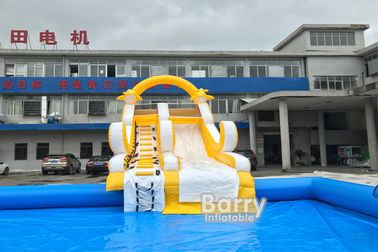 Customized Size Inflatable Water Slides With Swimming Pool For Business Rent