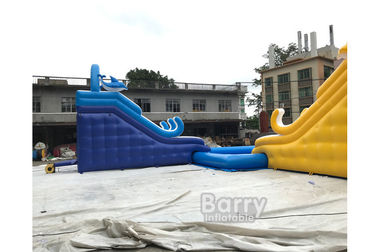 Customized Size Inflatable Water Slides With Swimming Pool For Business Rent