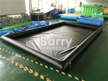 Black PVC Inflatable Car Wash Mat Customized Mobile Water Containment Mat