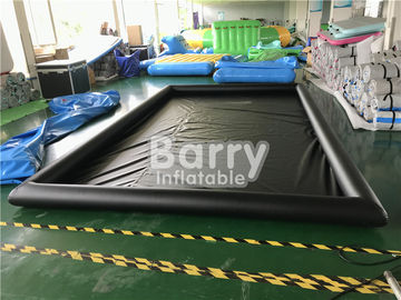 Black PVC Inflatable Car Wash Mat Customized Mobile Water Containment Mat