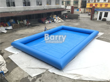 Custom Made 0.9mm PVC Inflatable Swimming Pool Air Sealed Blue Rectangle