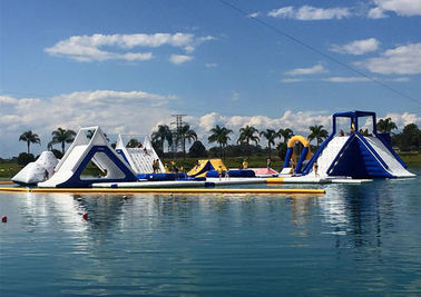 Customized Giant Green Isle Inflatable Water Park , Inflatable Fun Park For Island