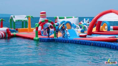 Island Inflatable Water Park , Fantastic amusement parks For Commercial Event