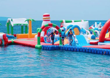 Island Inflatable Water Park , Fantastic amusement parks For Commercial Event