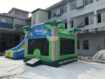 Custom Logo 0.55mm PVC Inflatable Bounce House / Jumping Castle For Kids Fun
