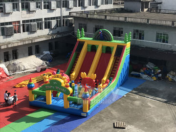 Commercial Peacock Inflatable Playground For Kids / Inflatable Trampoline Theme Park