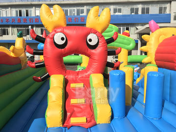 Commercial Peacock Inflatable Playground For Kids / Inflatable Trampoline Theme Park