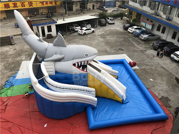 Outdoor Mobile Shark Commecial Giant Inflatable Pool / Water Park Equipment