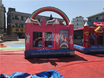 Eco - Friendly Commercial Unicorn Bouncer Inflatable Jumping Moonwalk