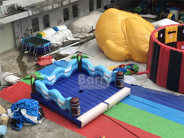 Double Inflatable Sports Games / Inflatable Surf Simulator With Mattress Mechanical Surfboard