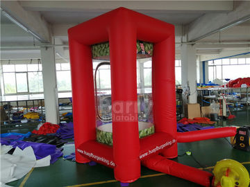 PVC Inflatable Cube Cash Money Catching Grab Machine Booth For Advertising