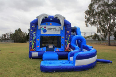 Commercial Kids Inflatable Water Wet Dry Combo Bouncer Castle With Pool With Logo Printing