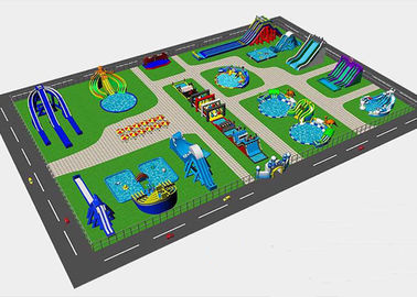 Resort Commercial Inflatable Water with Park with Slide with Pool On Ground Land