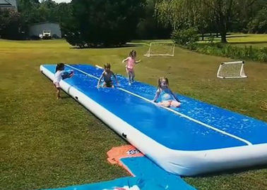 Professional Double Fabric Wall Water Game Slip And Slide Long Air Track With Air Pump
