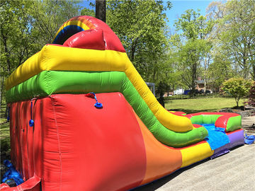 12'' Tall Kids Backyard Double Inflatable Water Slide  With Pool